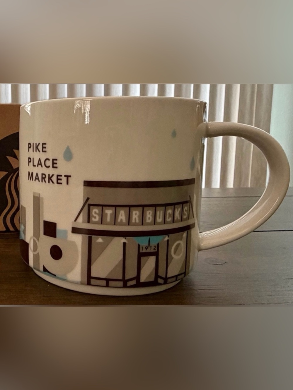 Starbucks Pike Place Market White Ceramic Logo Coffee Mug